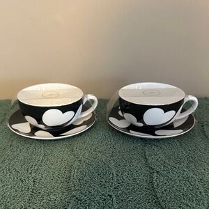 Grace Teaware Valentines Heart Mugs Tea Cups Black & White NEW!
